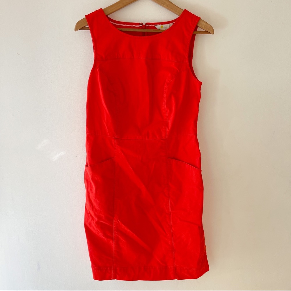 BODEN Red Sleeveless Shift Dress